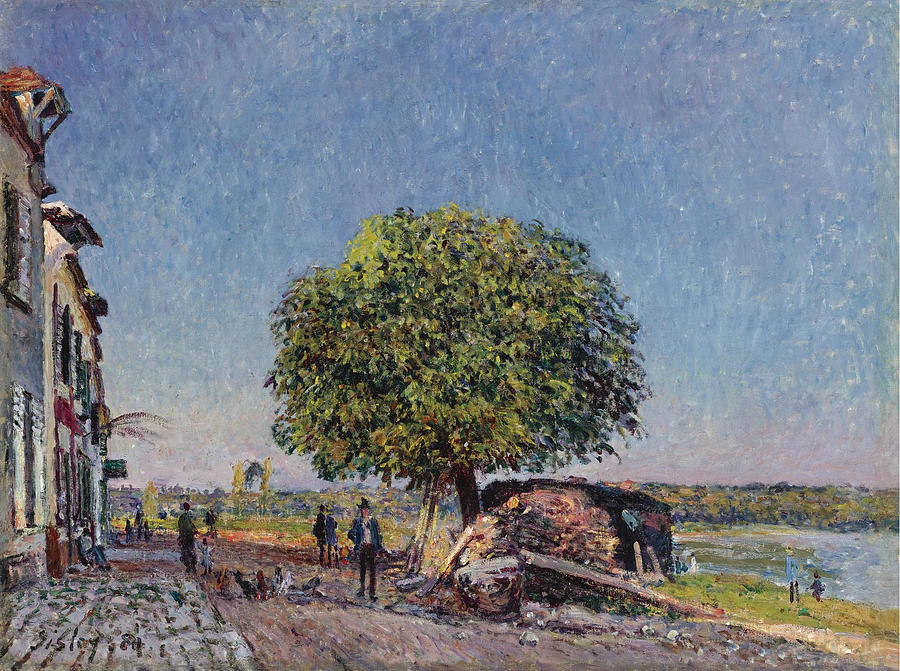 The Chestnut Tree at Saint-Mammes Painting by Alfred Sisley
