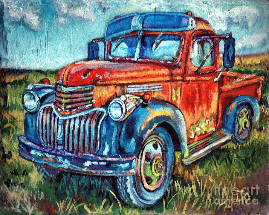 The Chevy From The Levee Painting By Lisa Tygier Diamond - Fine Art America