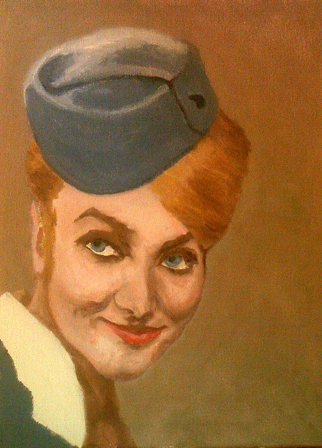 The Chic Stewardess Smiles Painting by Peter Gartner