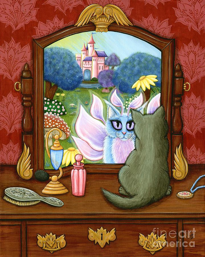 Fairy Painting - The Chimera Vanity - Cat Fantasy World by Carrie Hawks