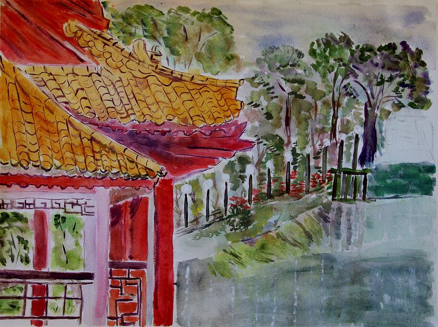 The Chinese Garden Painting by Liliana Andrei