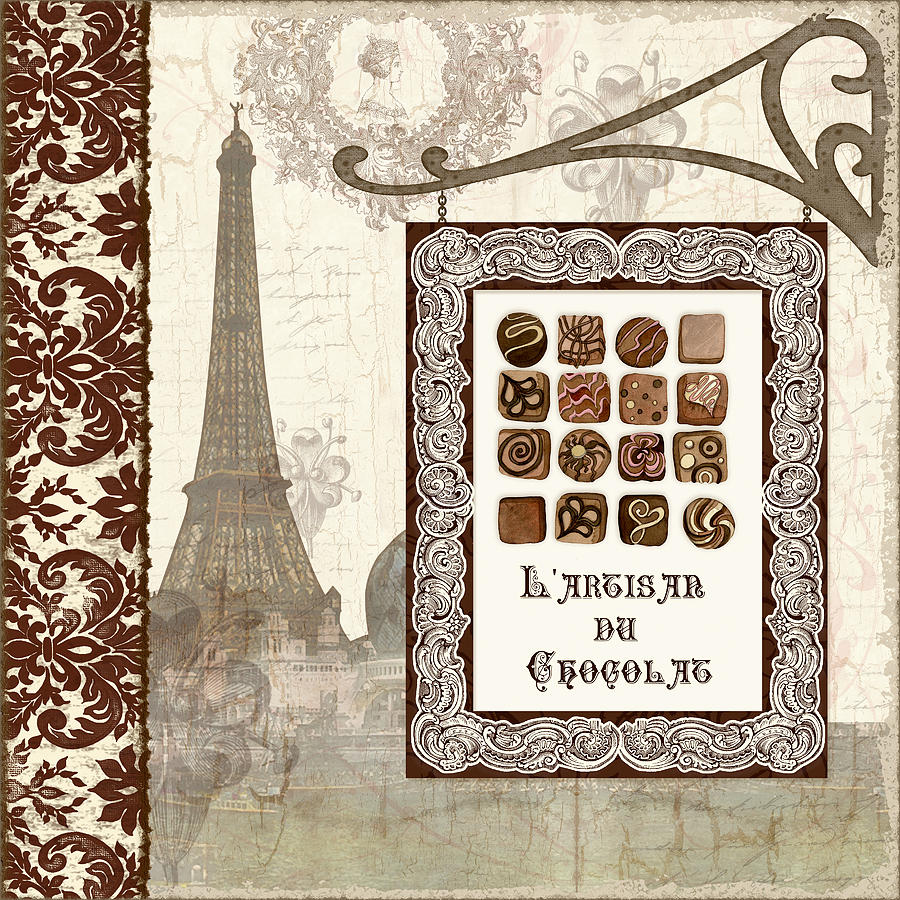 Paris Painting - The Chocolate Artisan - Paris by Audrey Jeanne Roberts