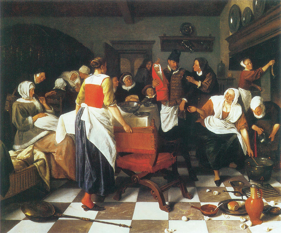 The Christening Feast Photograph by Jan Steen