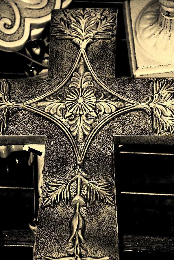 Black And White Photograph - The Christian Cross by Susanne Van Hulst