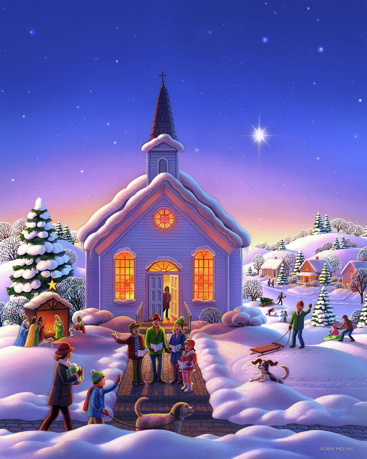 The Christmas Carolers Painting by Robin Moline