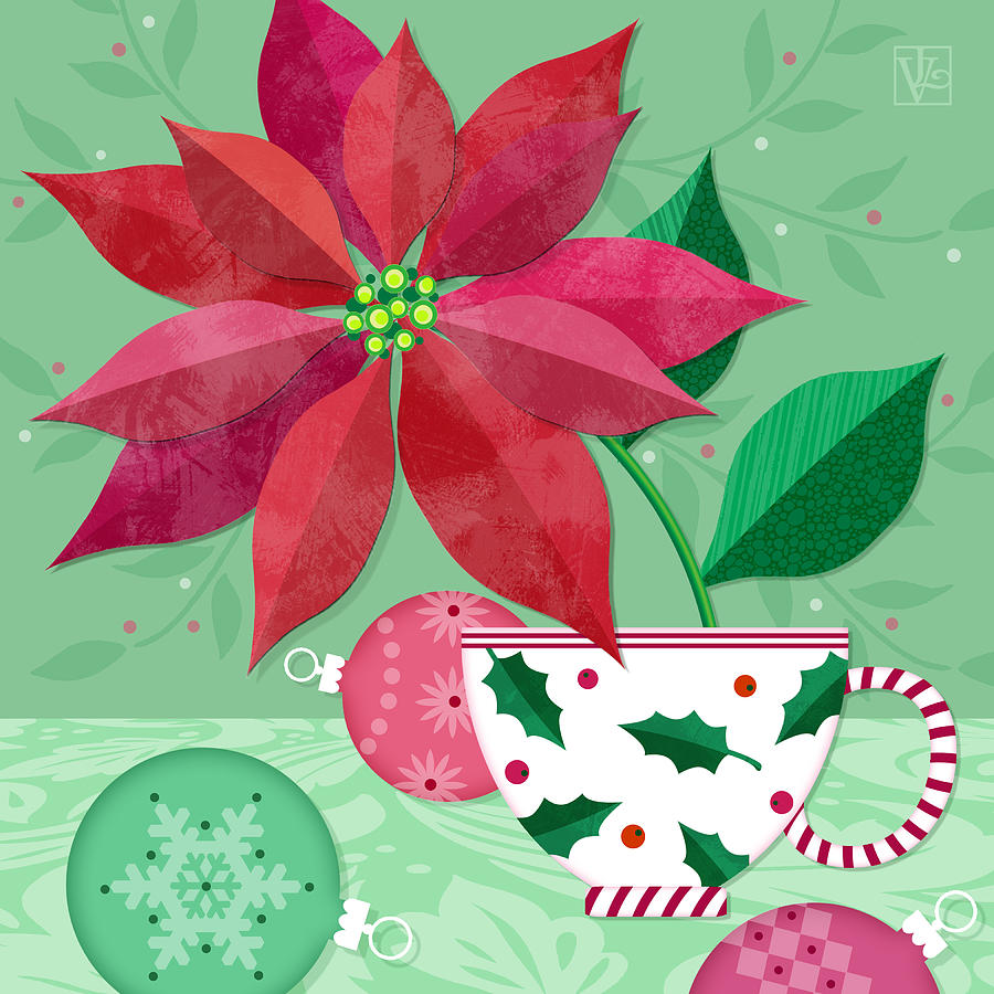 The Christmas Poinsettia Digital Art by Valerie Drake Lesiak