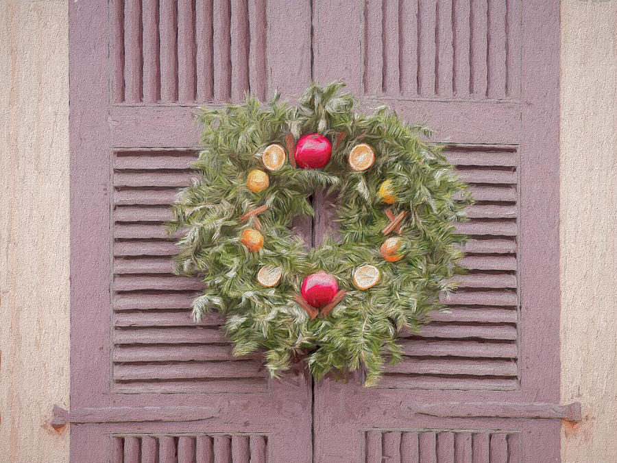 The Christmas Wreath Colonial Williamsburg Digital Art by Leslie Montgomery