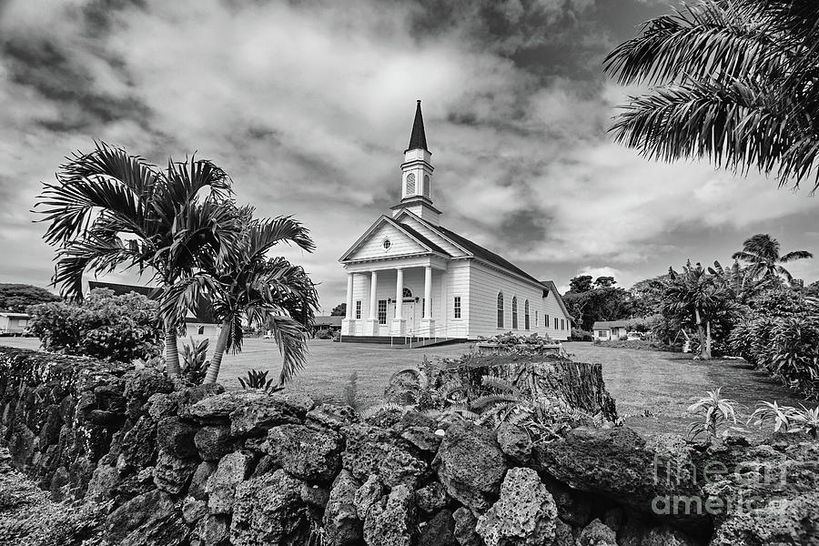 The Church at Koloa - BW Photograph by Scott Pellegrin
