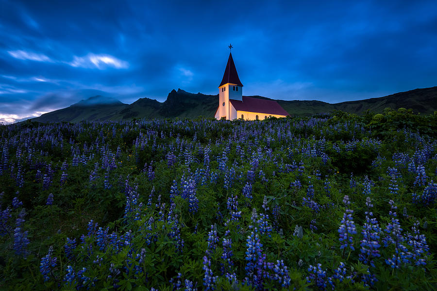 Flower Photograph - The Church at Vik by Joseph Rossbach