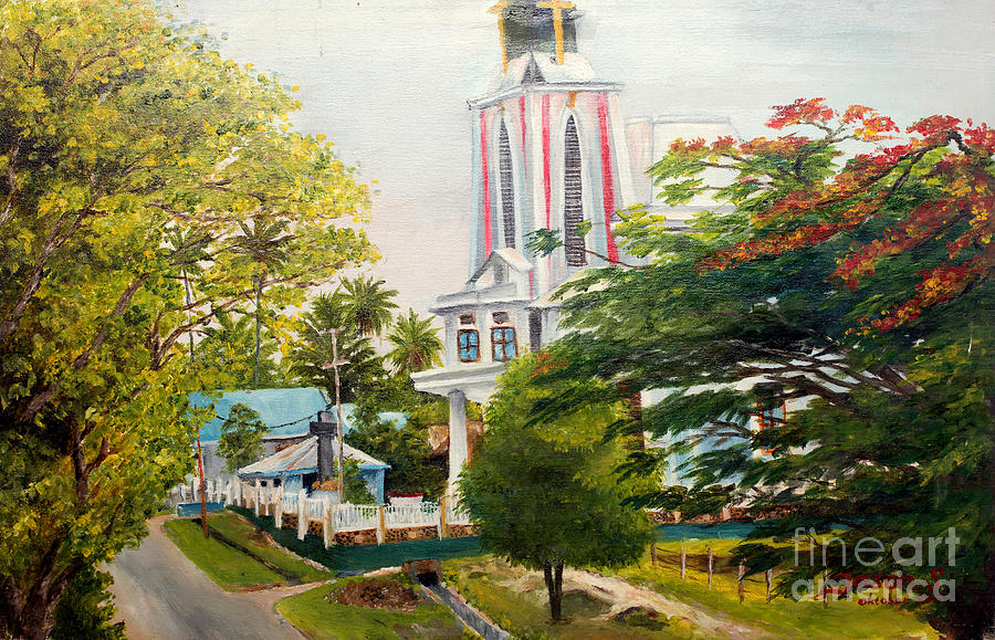The Church in my village Painting by Jason Sentuf