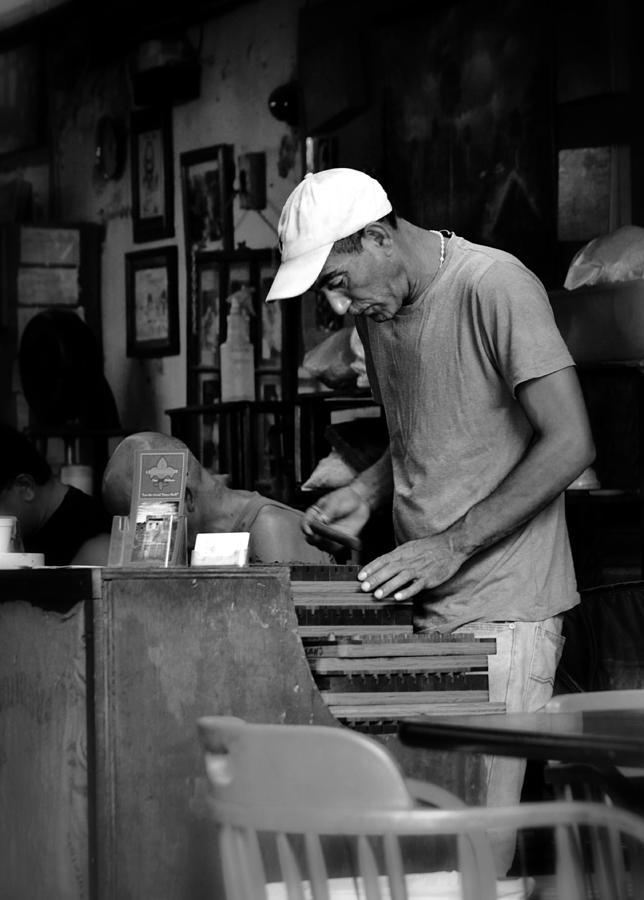 The Cigar Packer in Black and White Photograph by Nadalyn Larsen
