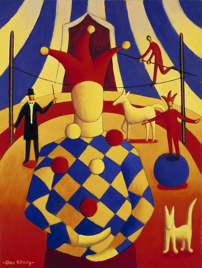 The circus blind juggler Painting by Alan Kenny