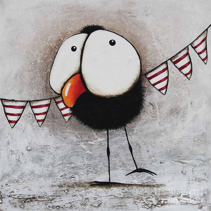 The Circus Crow three Painting by Lucia Stewart