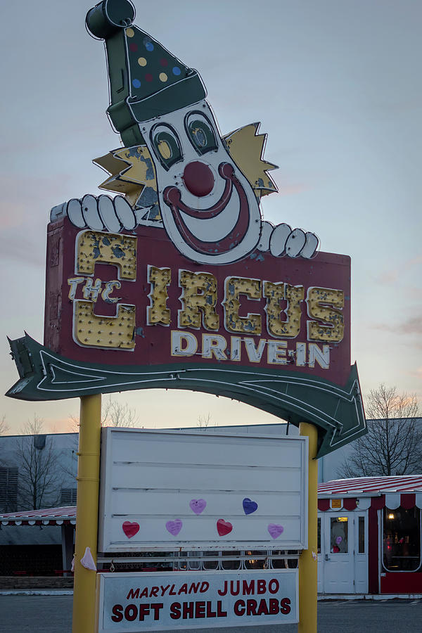 The Circus Drive In Sign Wall Township NJ Photograph by Terry DeLuco