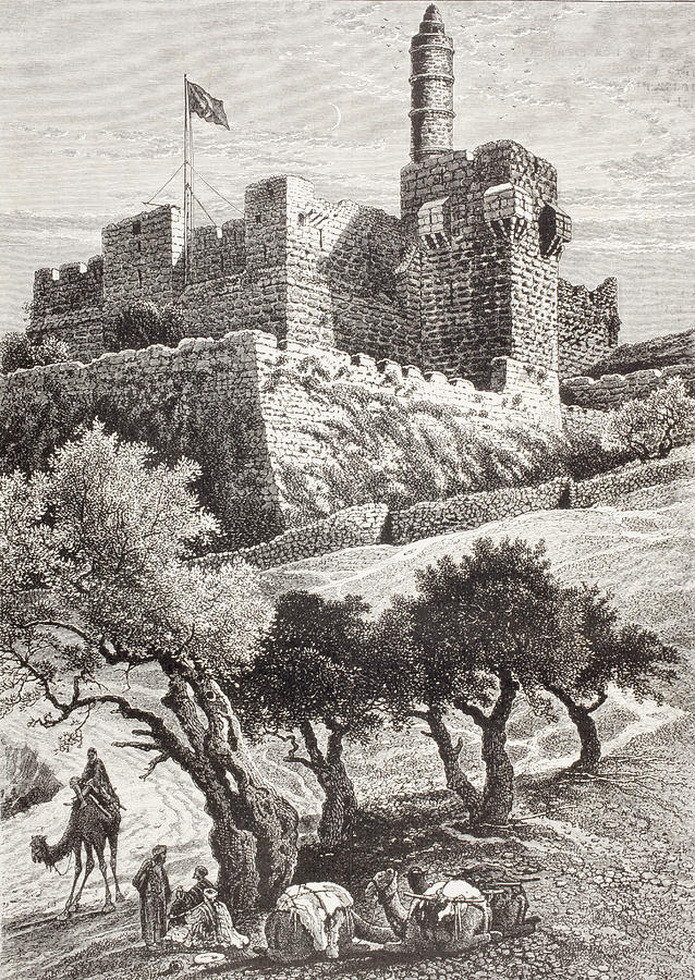 Camel Drawing - The Citadel Of Jerusalem Seen From The by Vintage Design Pics