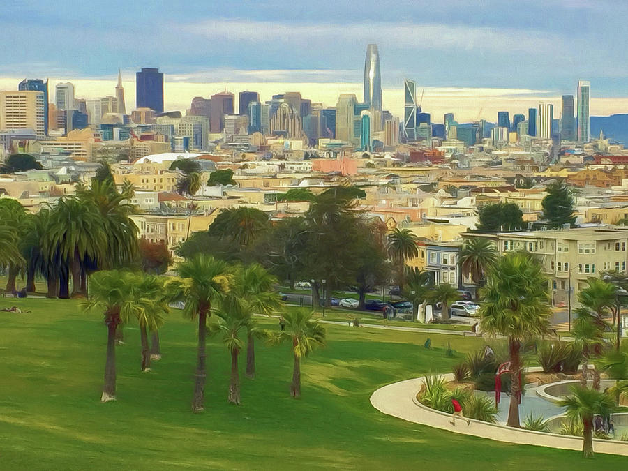 The City from Dolores Park Photograph by Bonnie Follett
