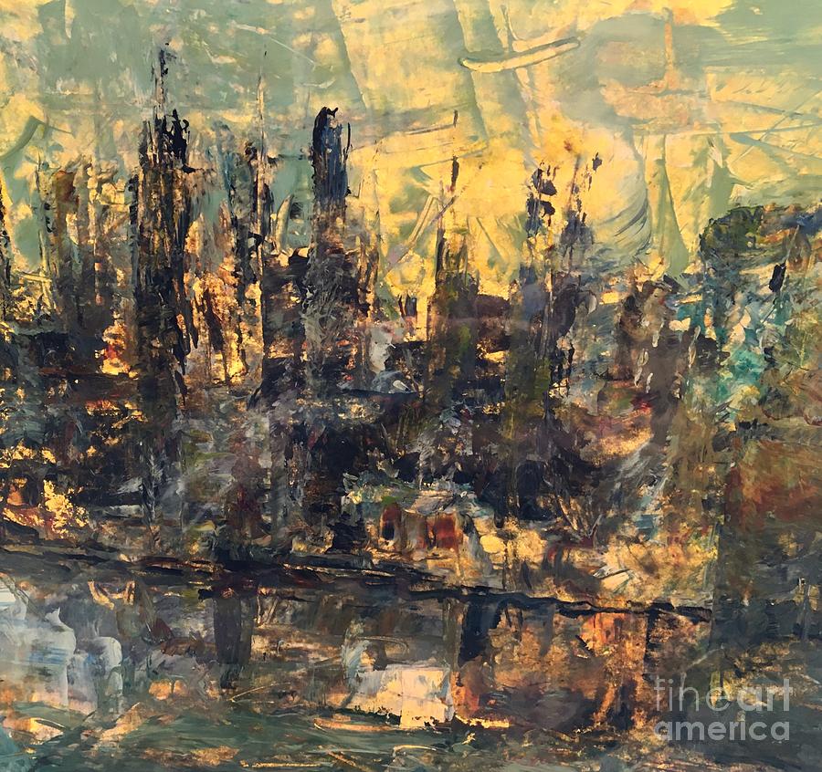 Boat Painting - The City by Nancy Kane Chapman