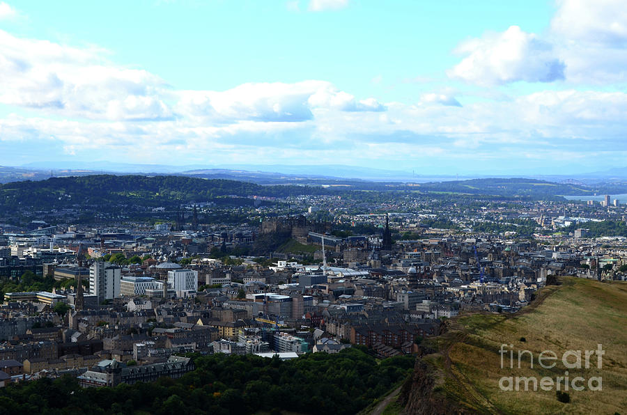 The City of Edinburgh at the Base of The Scottish Highlands Photograph by DejaVu Designs