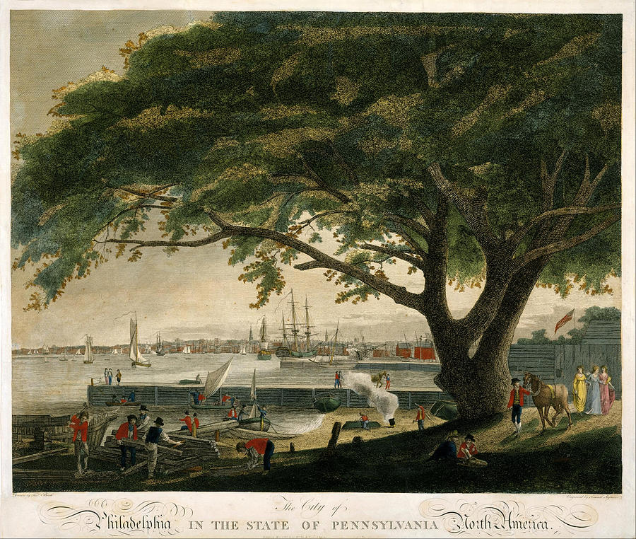 The City of Philadelphia in the State of Pennsylvania. North America Drawing by Samuel Seymour