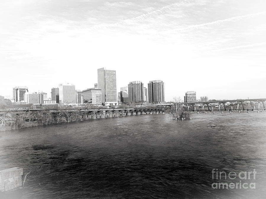 The City Of Richmond Black And White Photograph by Melissa Messick
