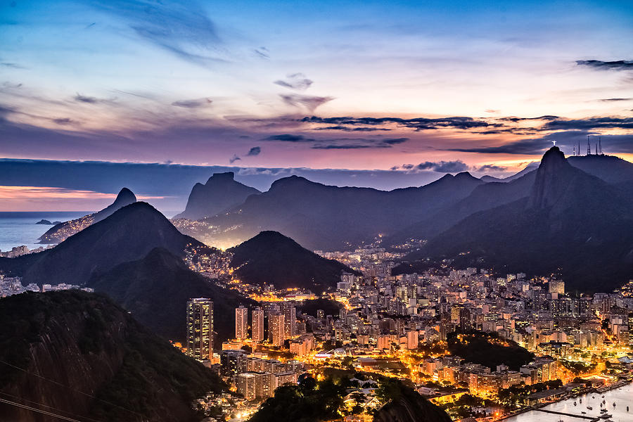 The City of Rio De Janeiro at Twilight Photograph by Desiree Silva ...