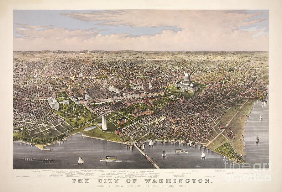 The City of Washington Painting by Charles Richard Parsons