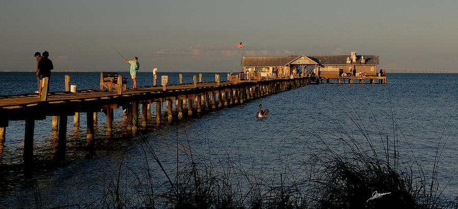The City Pier at Anna Maria Photograph by Phil Jensen