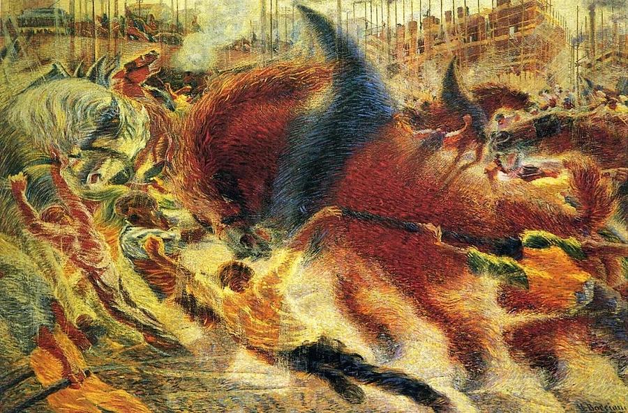 The City Rises Umberto Boccioni Painting by MotionAge Designs