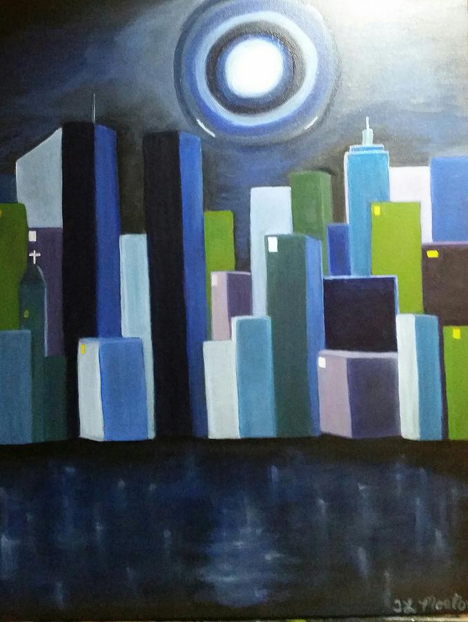The city  Painting by Tina Mostov