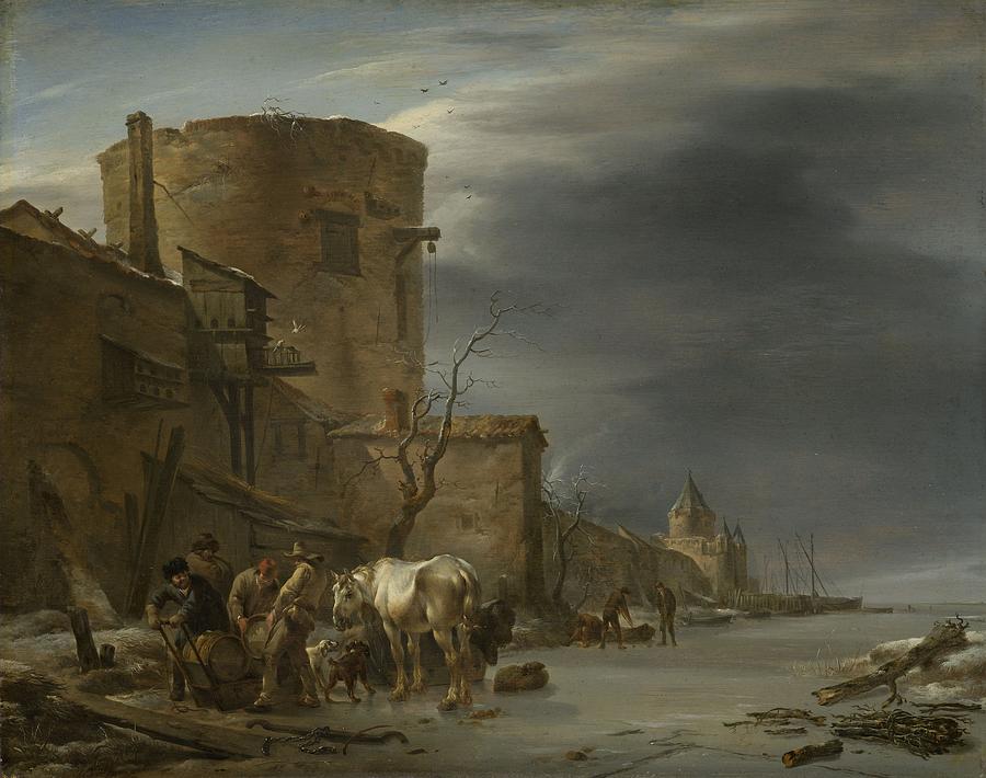 The City Wall of Haarlem in the Winter, 1647 Painting by Vincent Monozlay