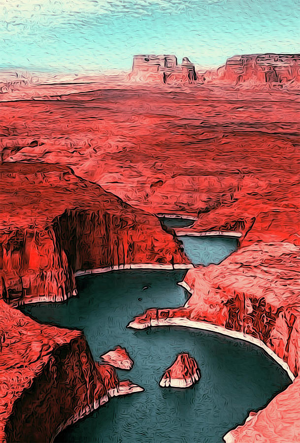 The Clear waters of Lake Powell Painting by AM FineArtPrints
