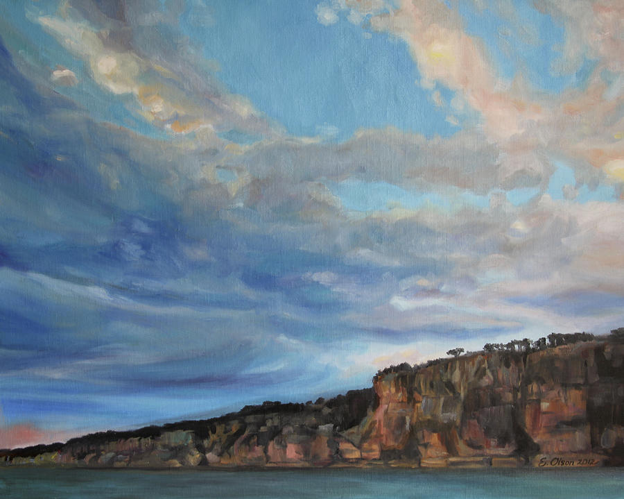 Sunset Painting - The Cliffs by Emily Olson