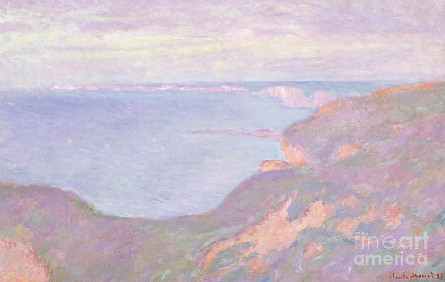 Claude Monet Painting - The Cliffs near Dieppe, 1897  by Claude Monet