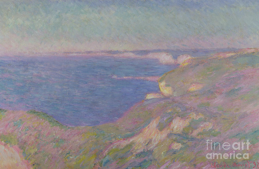 Claude Monet Painting - The Cliffs Near Dieppe by Claude Monet