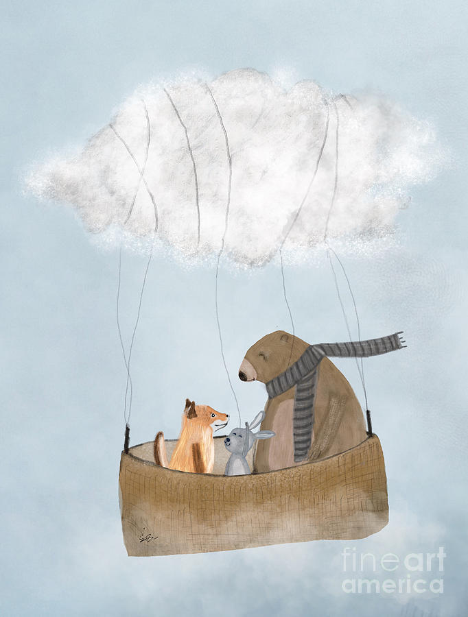 Animals Painting - The Cloud Balloon by Bri Buckley