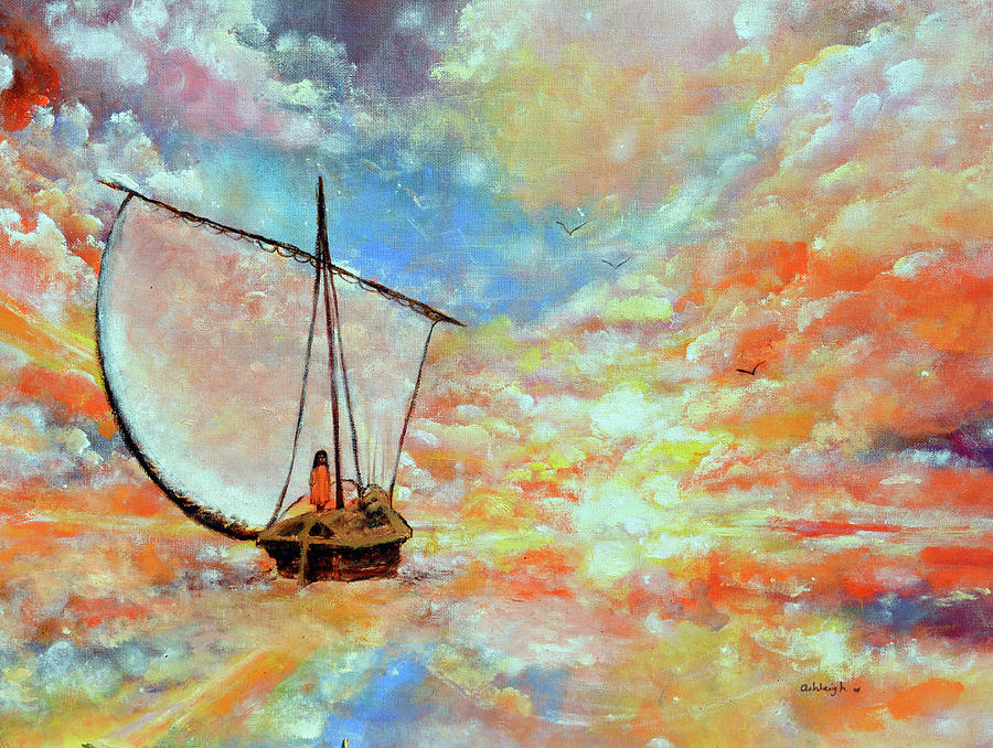 Paramhansa Yogananda Painting - The Cloud Boatman by Ashleigh Dyan Bayer