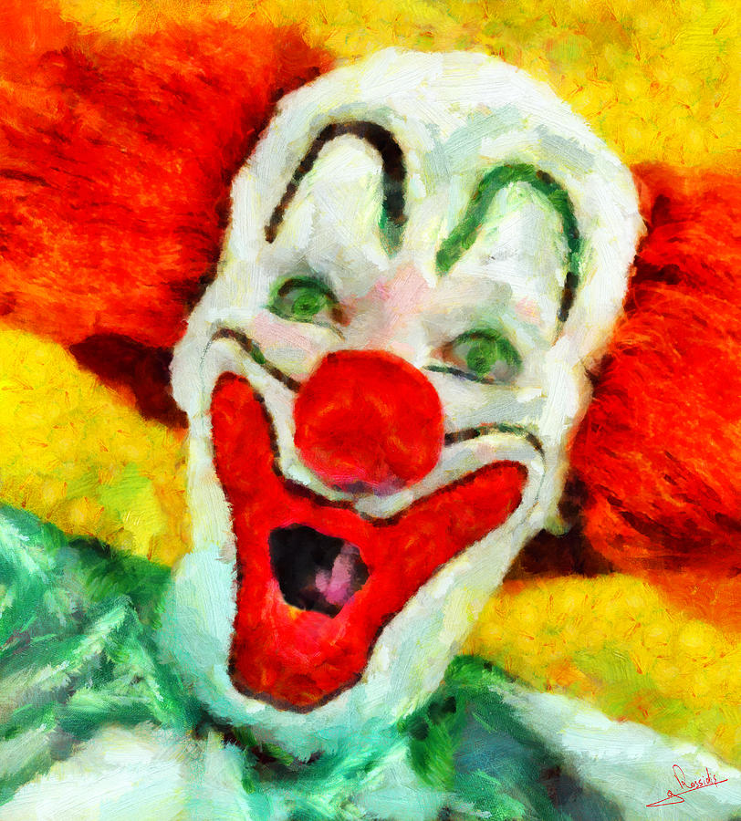 The clown Painting by George Rossidis