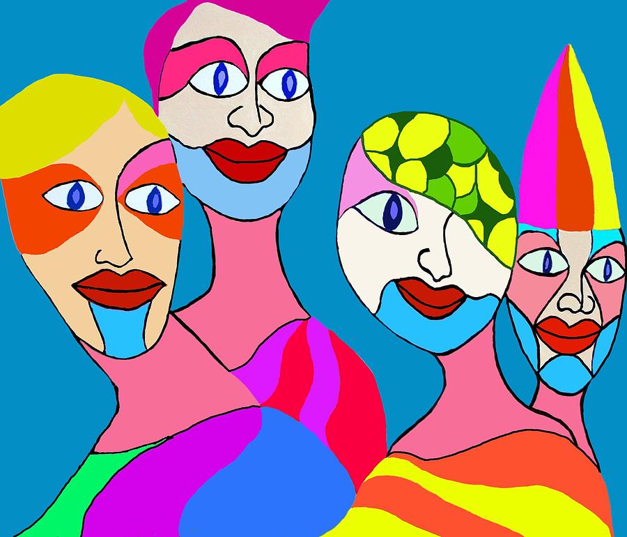 The Clowns Digital Art by Laura Smith