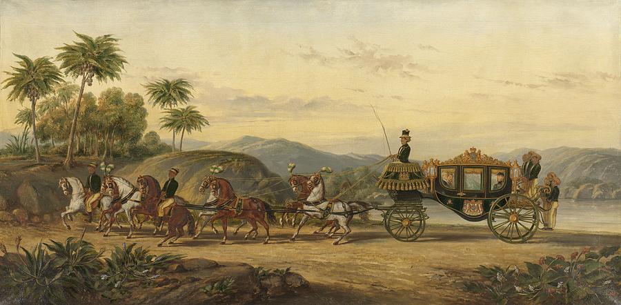 The Coach of Mangkoe Nagoro IV, Pieter Alardus Haaxman, c. 1870 Painting by Celestial Images