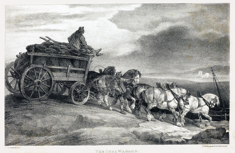  The Coal Waggon Drawing by Theodore Gericault