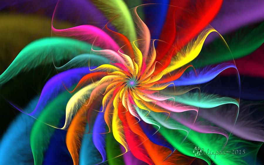 Abstract Digital Art - The Color Spiral by Peggi Wolfe