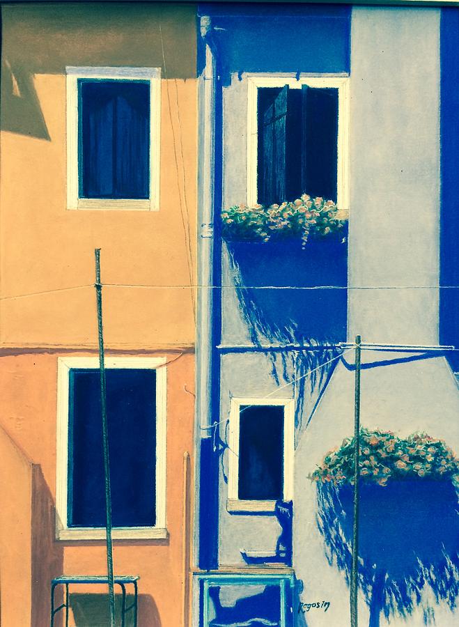 Flower Painting - The Colors of Burano by Harvey Rogosin