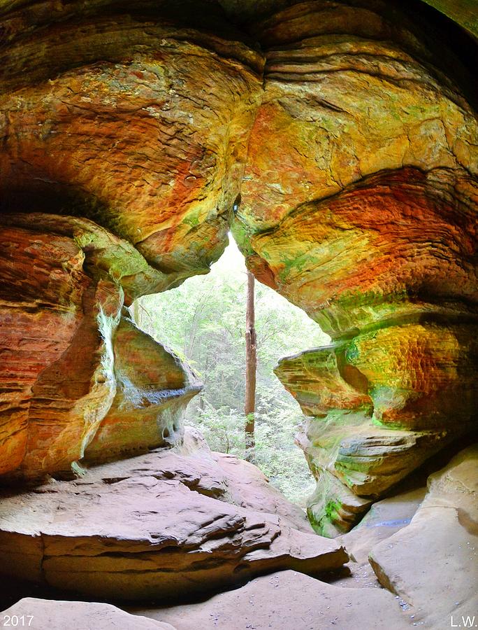 The Colors Of Rock House Hocking Hills Ohio Photograph by Lisa Wooten
