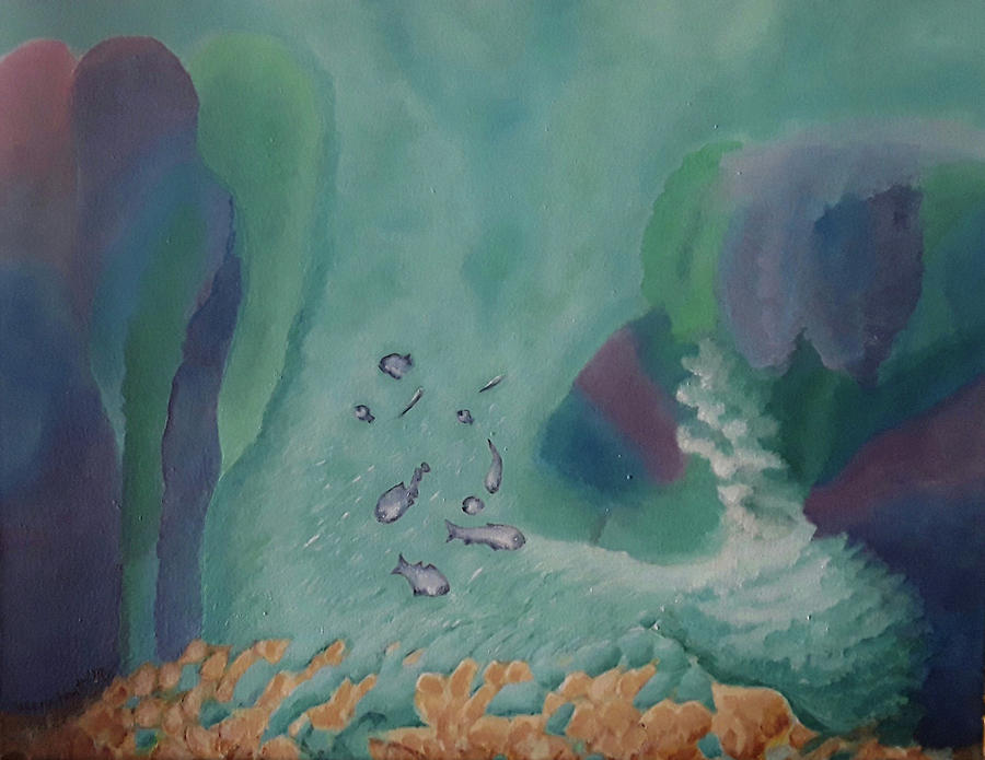 The colors of underwater Painting by Meena Bhatt