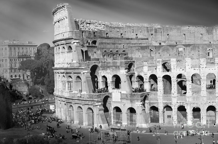 The Colosseum black and white by Stefano Senise Photograph by Stefano Senise