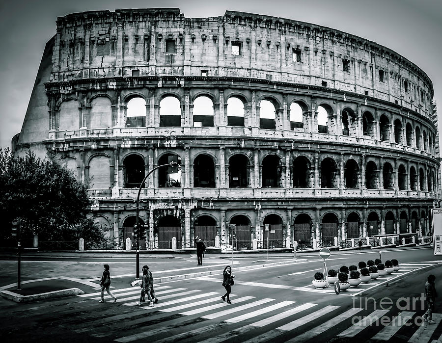 The Colosseum Meets the Modern World Photograph by Marina McLain