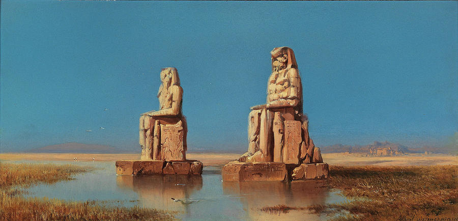 The Colossi of Memnon Painting by Albert Zimmermann