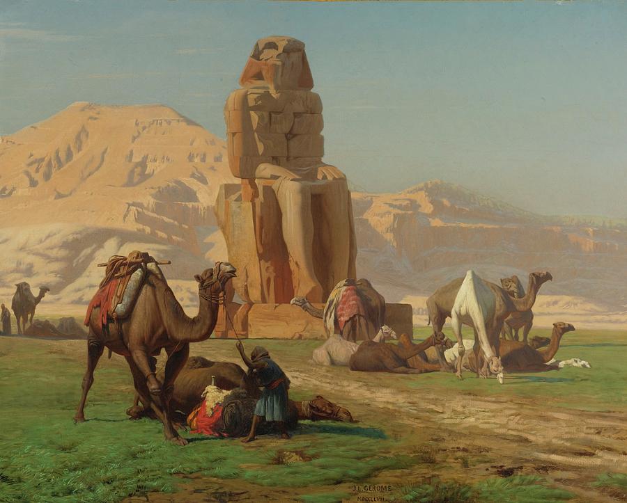 The Colossus Of Memnon Painting by Jean Leon