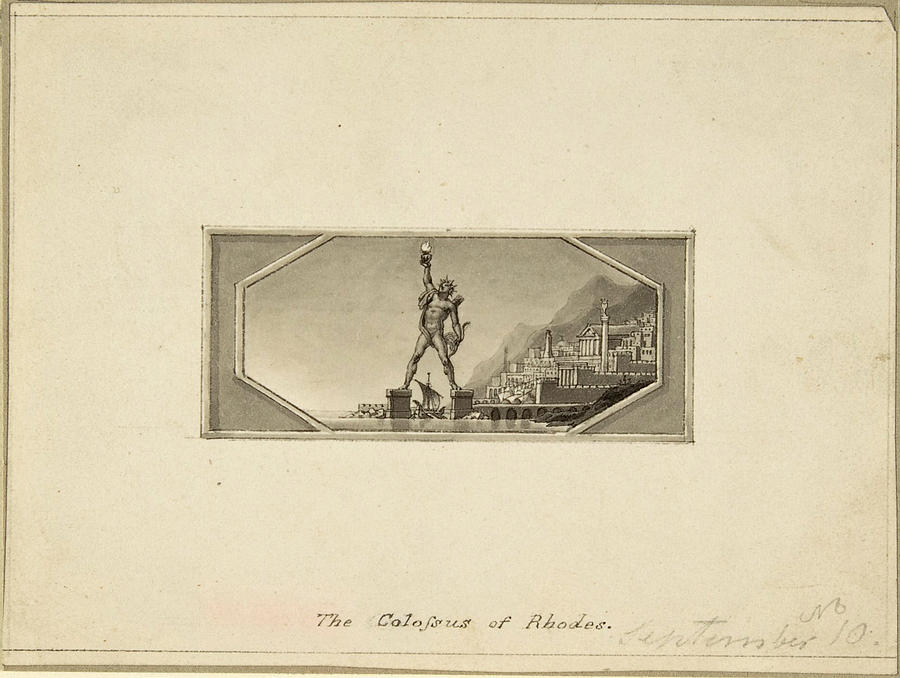 The Colossus of Rhodes Drawing by Edward Francis Burney