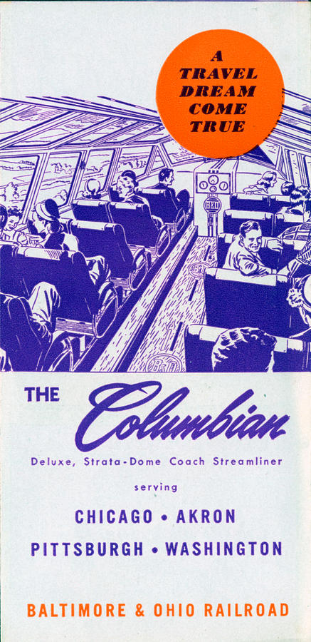 Columbian Drawing - The Columbian by Baltimore and Ohio Railroad Columbian Drawing - The Columbian by Baltimore and Ohio Railroad